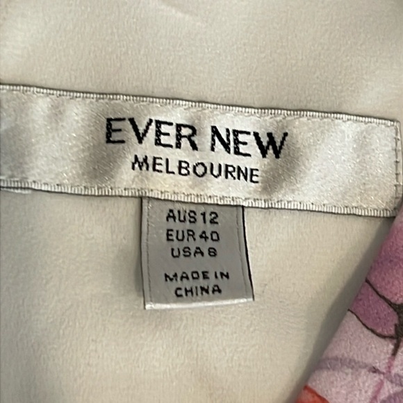 Ever New Melbourne lavender floral mini dress tiered, tulip sleeve size 8 US - Picture 3 of 15